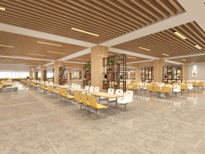 现代食堂3D模型下载